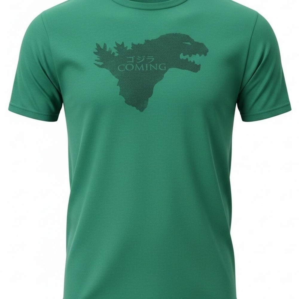 RIPT Godzilla Is Coming Movie  Graphic T Shirt Green Limited Edition Tultex Med